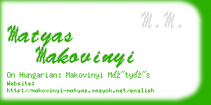 matyas makovinyi business card